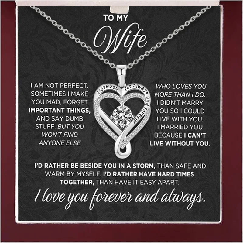 To My Wife Heart Necklace