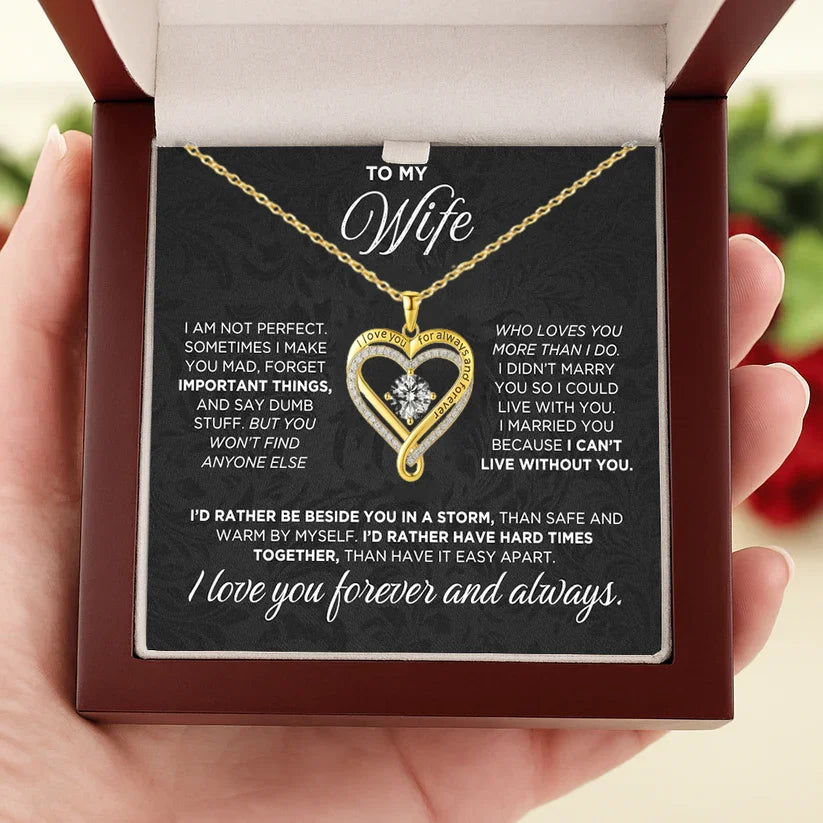 To My Wife Heart Necklace