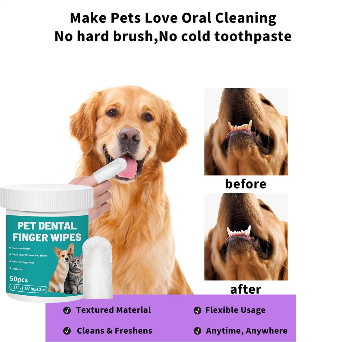 Pet Teeth Cleaning Wipes