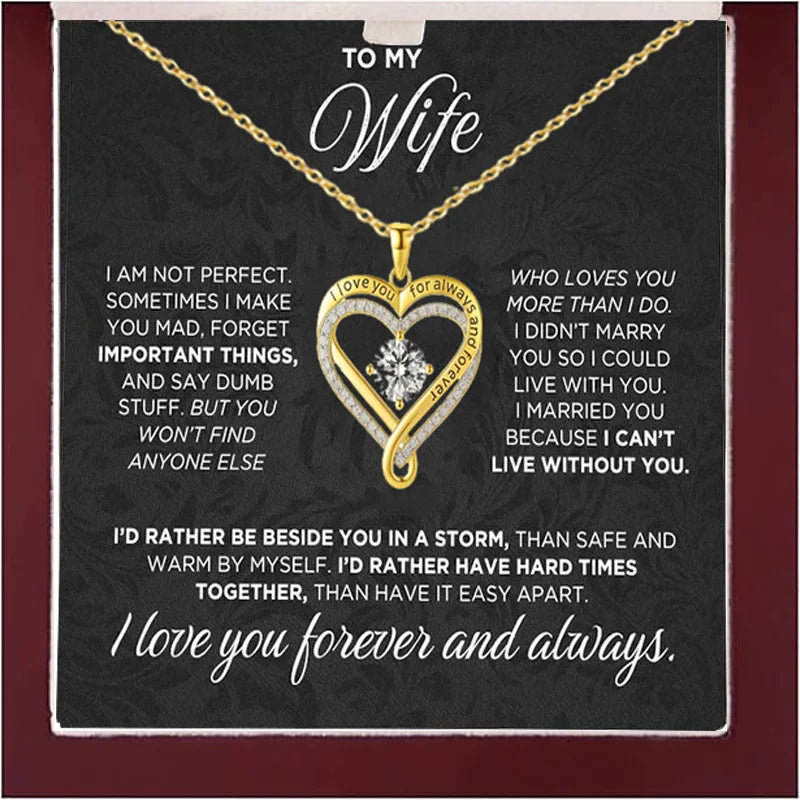 To My Wife Heart Necklace