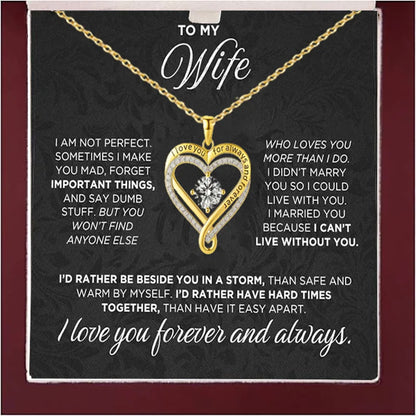 To My Wife Heart Necklace