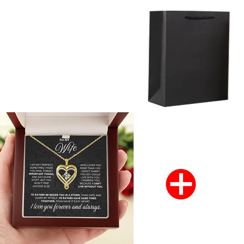 To My Wife Heart Necklace