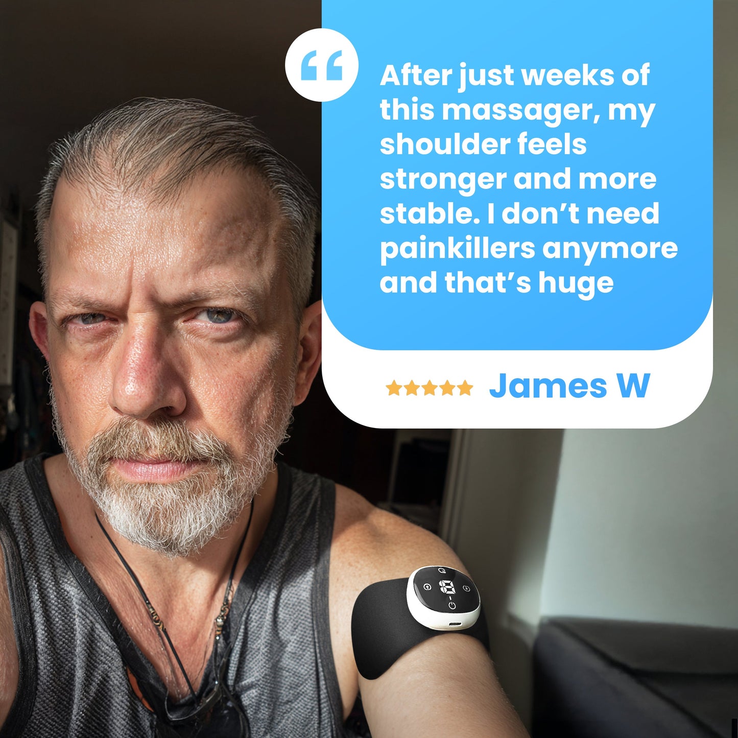 Muscle massager EMS Heating Massage Pad Remote Control Heat Patch for Neck Back Shoulder Leg Rechargeable Pain Relief