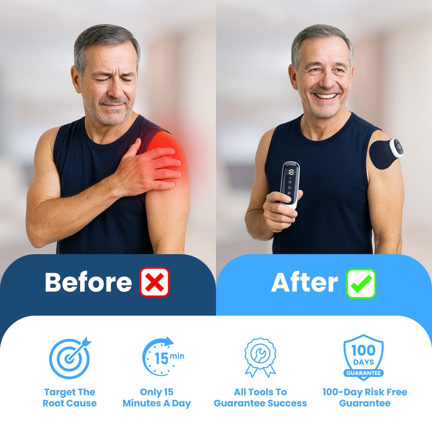 Muscle massager EMS Heating Massage Pad Remote Control Heat Patch for Neck Back Shoulder Leg Rechargeable Pain Relief