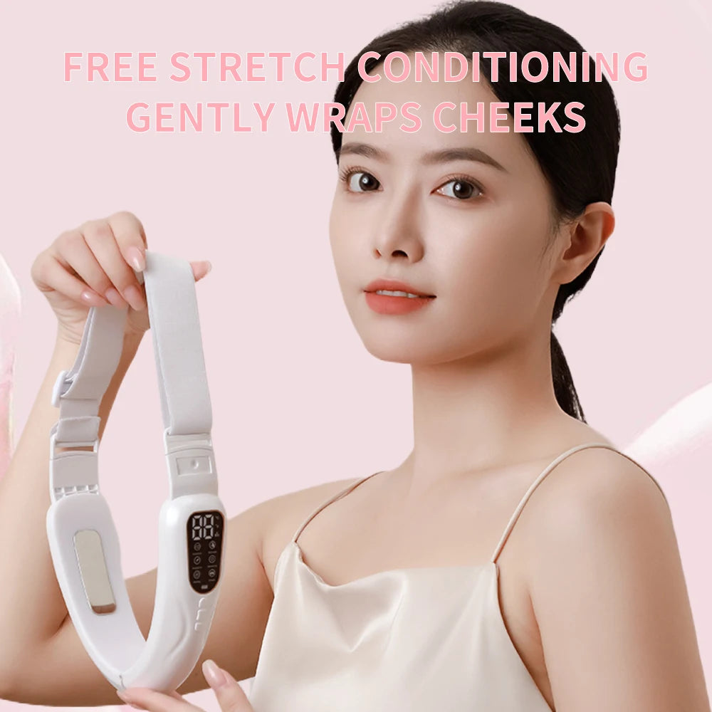 Microcurrent V Portable Heat Therapy Micro-current Low Frequency Vibration Face Slimming Massager V Shaped Face Beauty Device